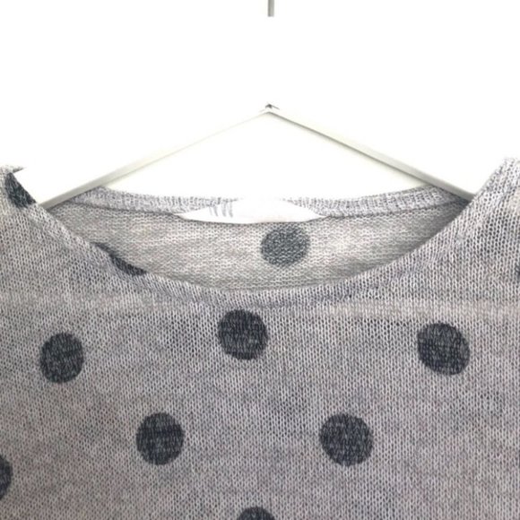 H&M Polka Dot Gray & Black Long Sleeve Sweater Tee - Picture 4 of 6